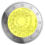 Letland 2 Euro 2015 30 jaar Europese vlag UNC